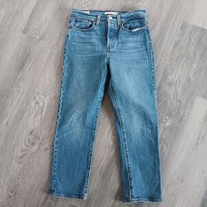 Levi's Denim High Rise Wedgie Straight Blue Jeans